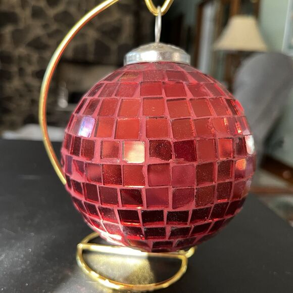 Christian Siriano NY Set of 4 Mirror Disco Ball Christmas/New Years Ornaments - Picture 6 of 10